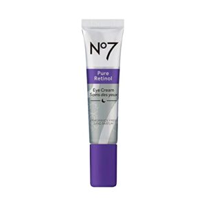 no7 pure retinol eye cream – 0.5% retinol eye cream for fine lines and wrinkles – collagen peptides + shea butter moisturize & lift skin – fragrance free anti aging eye cream (0.5 oz)