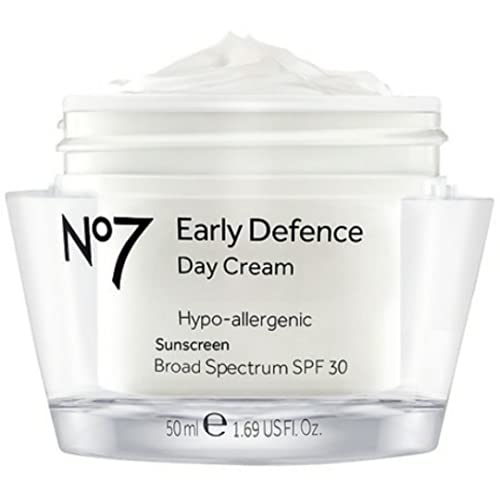 No7 Early Defence Glow Activating Face Cream - Day and Night Bundle - 1.69 fl oz Each - Hypoallergenic Day and Night Cream by No 7 - SPF 30 in Day Cream