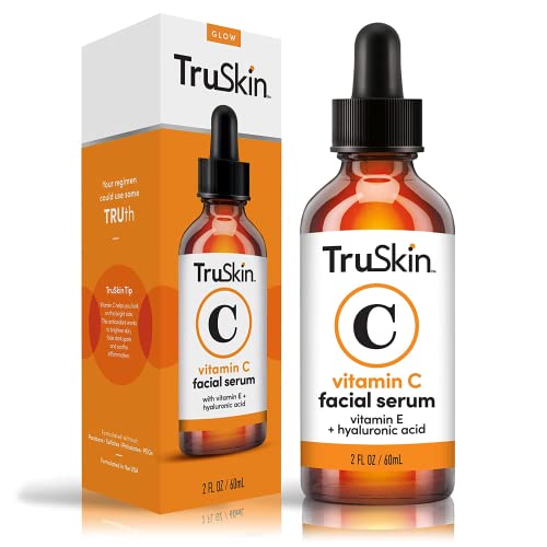 TruSkin Vitamin C Serum for Face – Anti Aging Face & Eye Serum with Vitamin C, Hyaluronic Acid, Vitamin E – Brightening Serum for Dark Spots, Even Skin Tone, Eye Area, Fine Lines & Wrinkles, 2 Fl Oz