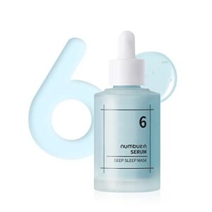 numbuzin No.6 Deep Sleep Mask Serum | Instant, Long Lasting Hydration, Hyaluronic Acid, Niacinamide, Refreshing Iceland Glacier Water | Korean Skin Care for Face, 1.69 fl oz