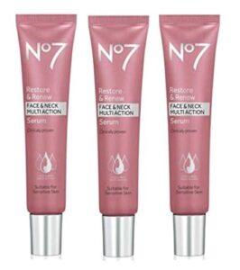 no7 restore & renew face & neck multi action serum 30ml (pack of 3)