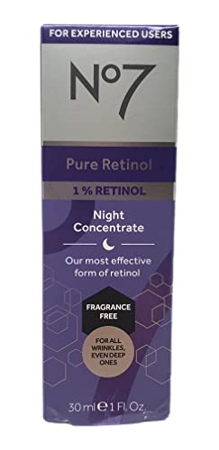 No. 7 No 7 Pure Retinol Skincare Bundle - Contains Pure Retinol Night Concentrate (1 fl oz) and Post Retinol Soother (1.69 fl oz) - No 7 Pure Retinol Fragrance Free Beauty Set, 2 Piece Set