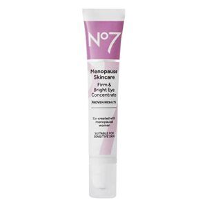 no7 menopause skincare firm & bright eye concentrate – revitalizing eye cream for dark circles, wrinkles & under eye puffiness – menopause relief cooling eye roller for refreshing tired eyes (15 ml)