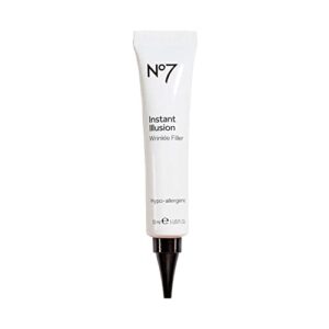 no7 instant illusion wrinkle filler – smoothes + blurs fine lines and wrinkles – skin plumping anti wrinkle treatment – younger looking skin anti aging serum (1oz)