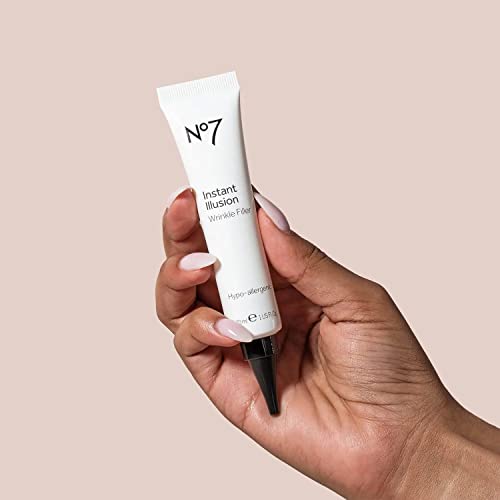 No7 Instant Illusion Wrinkle Filler - Smoothes + Blurs Fine Lines and Wrinkles - Skin Plumping Anti Wrinkle Treatment - Younger Looking Skin Anti Aging Serum (1oz)