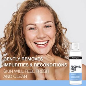Neutrogena Alcohol-Free Gentle Daily Facial Toner, Fragrance-Free Face Toner to Tone & Refresh Skin, Toner Gently Removes Impurities & Reconditions Skin, Hypoallergenic, 8 fl. oz