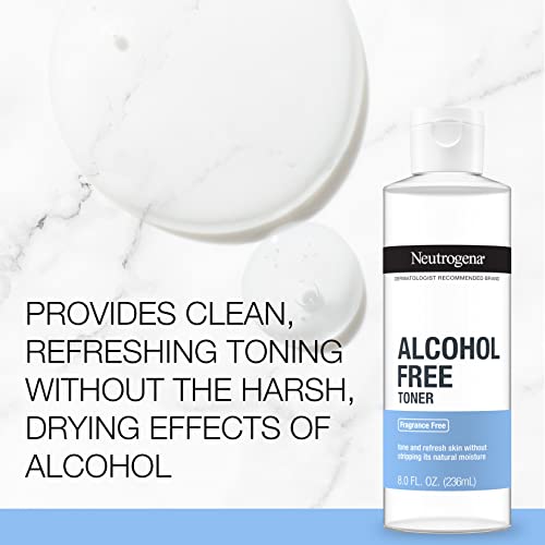 Neutrogena Alcohol-Free Gentle Daily Facial Toner, Fragrance-Free Face Toner to Tone & Refresh Skin, Toner Gently Removes Impurities & Reconditions Skin, Hypoallergenic, 8 fl. oz