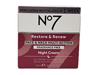 No. 7 No Restore and Renew Face Neck Multi Action Fragrance Free Cream - Day Night Bundle 1.69 fl oz Each by SPF 30 in 2 Pack (1.69 Ounce) jt56191