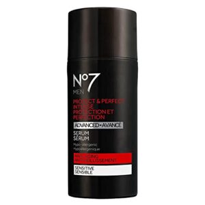 no7 men protect & perfect intense advanced serum – anti aging face serum for men – contains retinol to treat fine lines & wrinkles – skin firming + moisturizing skin care for men (30 ml)
