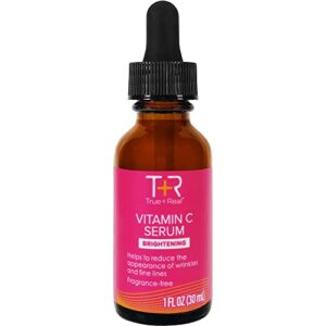 true+real vitamin c serum for face, neck, eyes – premium anti-aging serum, reduce wrinkles, fine lines, dark spots, hydrating and brightening, 10% phas – 1 fl oz