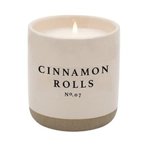 sweet water decor cinnamon rolls soy candle | cinnamon, icing, and cinnamon buttery pastry scented candles for home | 12oz cream stoneware jar, 60+ hour burn time, made in the usa