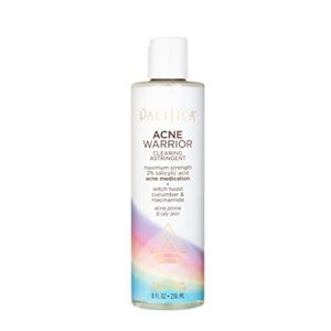 pacifica beauty, acne warrior clearing astringent, salicylic acid, niacinamide, witch hazel, cucumber, face toner, oily/acne prone skin, paraben free, sulfate free, vegan & cruelty-free