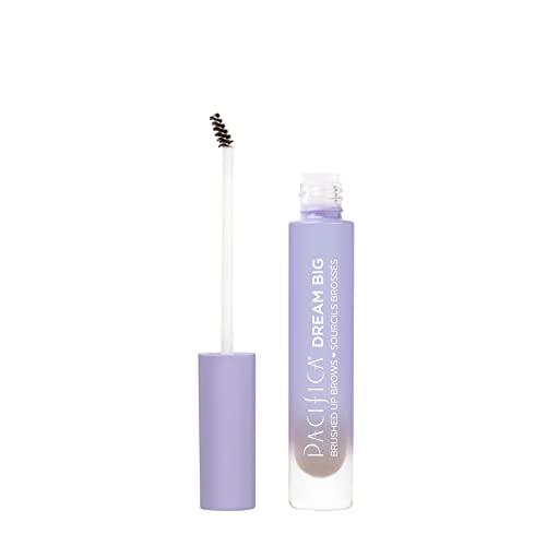 Pacifica Beauty | Dream Big Brushed Up Brows | Non-Crunchy Tinted Brow Gel | Pigmented Fluffy Full Brow | Plant Fibers for Fullness | Easy-To-Use Micro Spoolie | Mess Free | Vegan + Cruelty Free