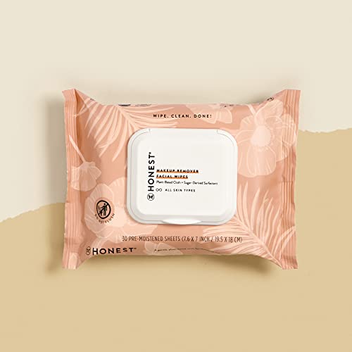 Honest Beauty Makeup Remover Facial Wipes | Plant-Based, Hypoallergenic | 30 Count