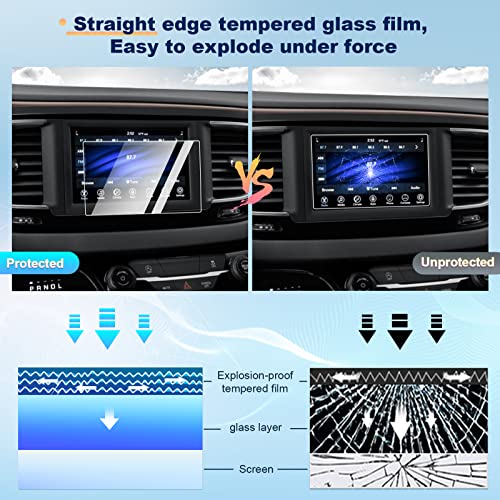 BIXUAN Car Navigation Screen Protector Foil for 2017 2018 2019 2020 Chrysler Pacifica Uconnect 7-inch GPS Display Screen Tempered Glass Protective Film Chrysler Pacifica Accessories