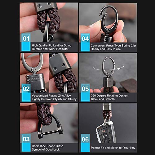 MECHCOS Compatible with fit for 2017 2018 2019 Chrysler Pacifica 7 Buttons M3N-97395900 Leather Case Key Fob Cover Keyless Remote Start Control Holder Protector