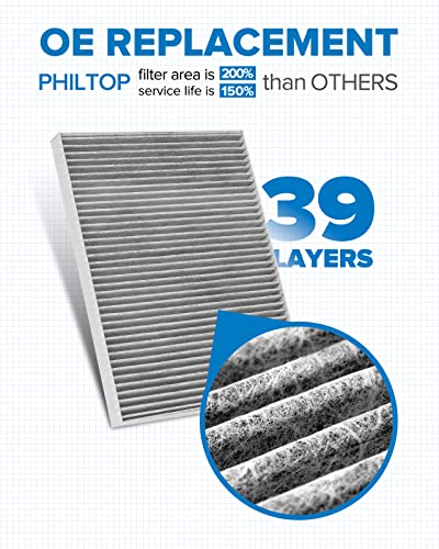 PHILTOP Cabin Air Filter, ACF044 (CF9597A) Replace forTown & Country(2001-2007), Pacifica(2004-2008), Voyager(2001-2003), Caravan(2001-2007), Grand Caravan(2001-2007)