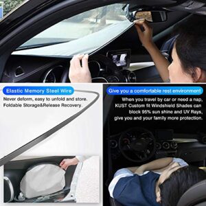 KUST Windshield Sun Shade for Chrysler Pacifica Minivan 2017-2023 Window Sunshade Sun Visor Protector Foldable Blocks UV Rays Keep Your Car Cooler