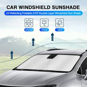 KUST Windshield Sun Shade for Chrysler Pacifica Minivan 2017-2023 Window Sunshade Sun Visor Protector Foldable Blocks UV Rays Keep Your Car Cooler