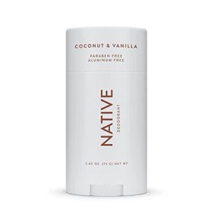 native deodorant | natural deodorant for women and men, aluminum free with baking soda, probiotics, coconut oil and shea butter | coconut & vanilla