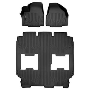 smartliner custom fit floor mats 3 row liner set black for 2017-2021 chrysler pacifica hybrid model only.