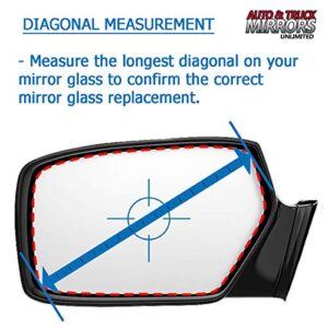 Mirror Glass Replacement + Adhesive Pads for 2017-2022 Pacifica, 2020-2022 Voyager Passenger Side - Blind Spot (2017 2018 2019 2020 2021 2022 17 18 19 20 21 22)