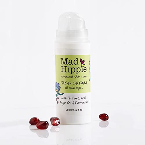 Mad Hippie Facial Skin Care Products, Face Cream, Face Moisturizer Packed with Natural Vegan Active Ingredients, Peptides & Antioxidants to Reduce the Appearance of Wrinkles, 1.0 Fl Oz