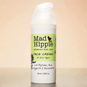 Mad Hippie Facial Skin Care Products, Face Cream, Face Moisturizer Packed with Natural Vegan Active Ingredients, Peptides & Antioxidants to Reduce the Appearance of Wrinkles, 1.0 Fl Oz