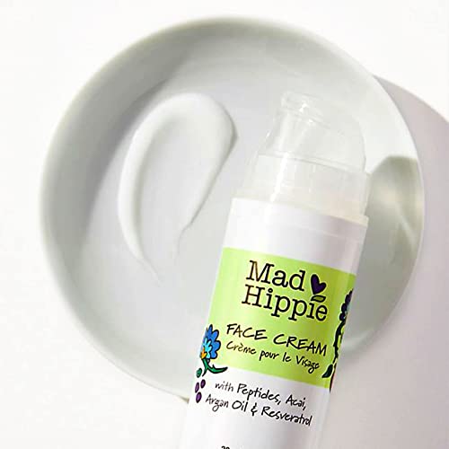 Mad Hippie Facial Skin Care Products, Face Cream, Face Moisturizer Packed with Natural Vegan Active Ingredients, Peptides & Antioxidants to Reduce the Appearance of Wrinkles, 1.0 Fl Oz