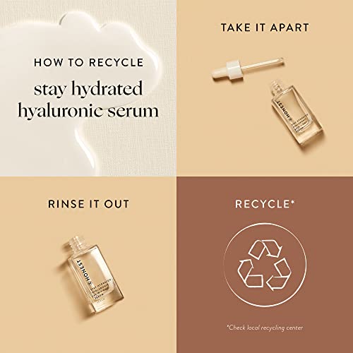 Honest Beauty Stay Hydrated Hyaluronic Acid + NMF Serum with 3 Types of Hyaluronic Acid | EWG Certified + Dermatologist Tested | Vegan + Cruelty Free | 30 mL