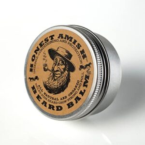 honest amish beard balm leave-in conditioner – made with only natural and organic ingredients – 2 ounce tin