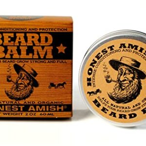 Honest Amish Beard Balm Leave-in Conditioner - Made with only Natural and Organic Ingredients - 2 Ounce Tin