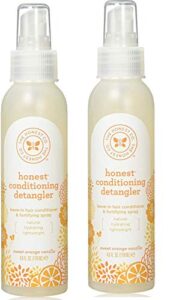 the honest company – conditioning detangler, leave-in conditioner and fortifying spray – sweet orange vanilla, 4 fl oz (2 pack)