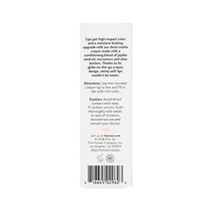 Honest Beauty Lip Crayon-Demi-Matte, Mulberry with Jojoba Oil & Shea Butter | Lightweight, High-Impact Color | EWG Certified + Dermatologist tested + Hypoallergenic & Cruelty free | 0.105 oz.