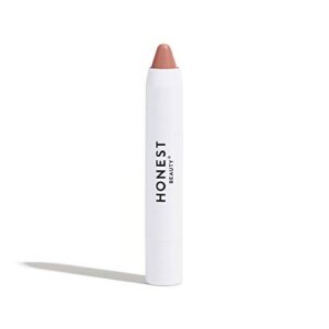 honest beauty lip crayon-demi-matte, blossom | lightweight, high-impact color with jojoba oil & shea butter | paraben free, silicone free, dermatologist tested, cruelty free | 0.105 oz.