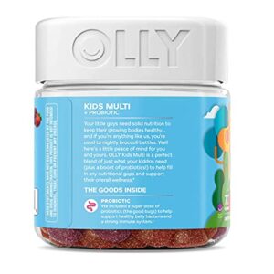 OLLY Kids Multivitamin + Probiotic Gummy, Digestive and Immune Support, Vitamins A, D, C, E, B, Zinc, Chewable Supplement, Berry, 35 Day Supply - 70 Count