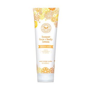 the honest company honest perfectly gentle sweet orange vanilla face and body lotion with naturally derived botanicals, orange vanilla, 8.5 fluid ounce
