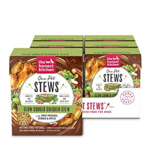 the honest kitchen one pot stews: slow cooked chicken stew with sweet potato, spinach & apples wet dog food, 10.5 oz (pack of 6)