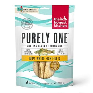 the honest kitchen 100% white fish filets dog treats, 3 oz (wishes)