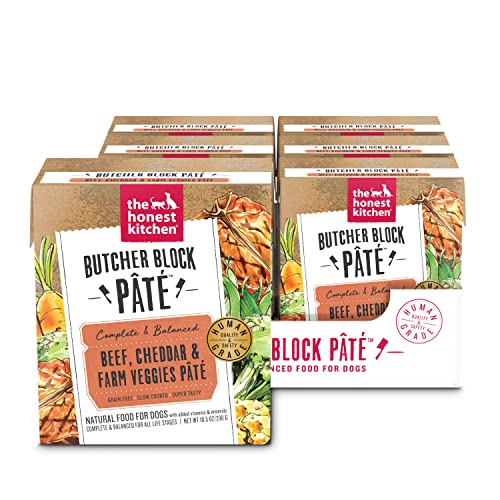 The Honest Kitchen Butcher Block Pâté: Beef, Cheddar & Farm Veggies Wet Dog Food, 10.5 oz (Pack of 6)