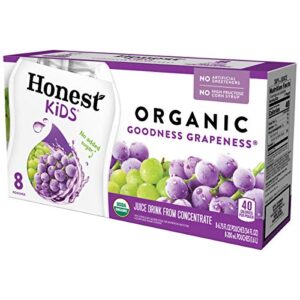 honest kids, goodness grapeness grape fruit juice, 6.75 fl oz (pack of 8)