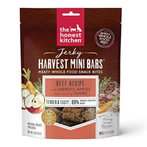 the honest kitchen jerky harvest mini bars: beef recipe with carrots & apples, 4 oz bag