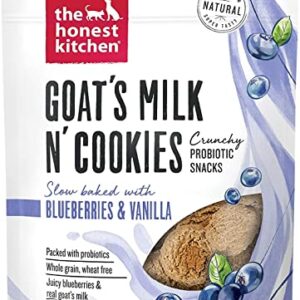 Aurora Pet Variety Pack (3) The Honest Kitchen Goat's Milk N' Cookies Slow Baked Dog Treats (1) Blueberries & Vanilla (1) Peanut Butter & Honey (1) Pumpkin Flavor (8-oz Each) with AuroraPet Wipes