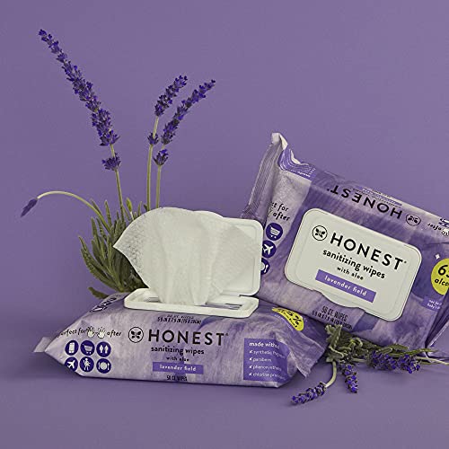 The Honest Company Sanitizing Alcohol Wipes, Lavender, 50 Count (Pack of 3)