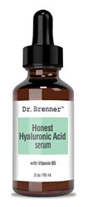 2 oz. hyaluronic acid serum for skin, made with 100% pure hyaluronic acid, plumping, anti-aging, hydrating, moisturizing ha serum with vitamin b5 by dr. brenner (2 oz)