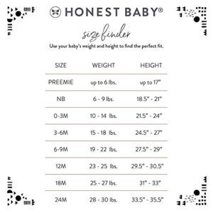 HonestBaby 10-Pack Organic Cotton Short Sleeve Bodysuits, Rainbow Boy, 0-3 Months