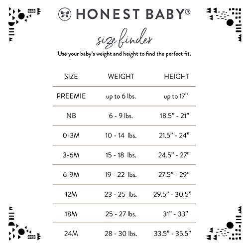 HonestBaby 10-Pack Organic Cotton Short Sleeve Bodysuits, Rainbow Boy, 0-3 Months