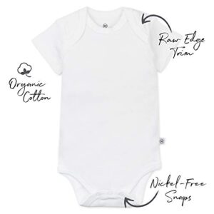HonestBaby 10-Pack Organic Cotton Short Sleeve Bodysuits, Rainbow Boy, 0-3 Months