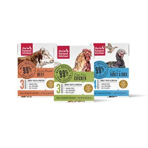 the honest kitchen 99% meat protein variety pack dog food topper, 5.5 oz (pack of 3)
