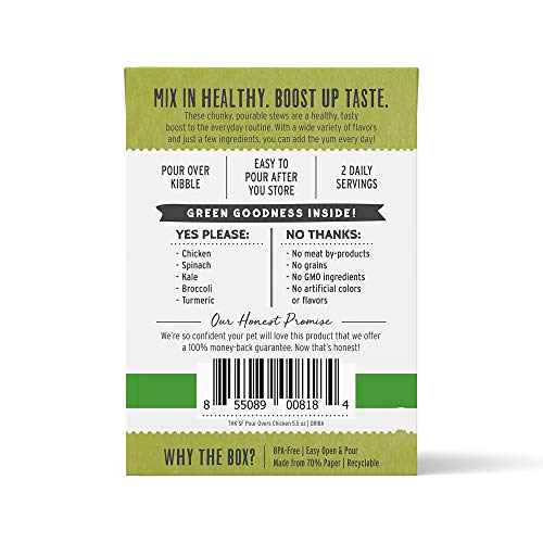 The Honest Kitchen Superfood POUR OVERS Wet Toppers for Dogs (Pack of 12), 5.5 oz - Chicken Stew